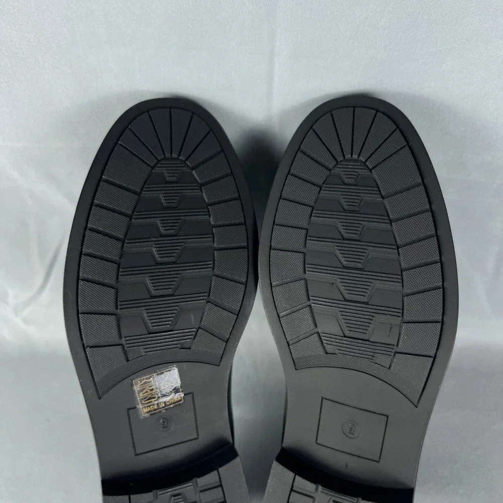 Bruno Marc Downing 02 Oxford Dress Shoes Mens 9 Black Faux Leather Round Toe